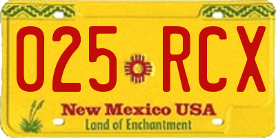 NM license plate 025RCX