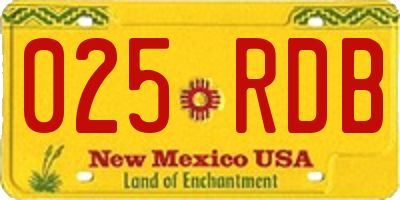 NM license plate 025RDB