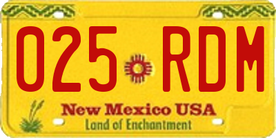 NM license plate 025RDM