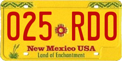 NM license plate 025RDO