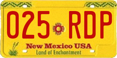 NM license plate 025RDP