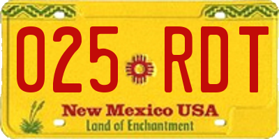 NM license plate 025RDT