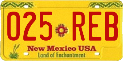 NM license plate 025REB
