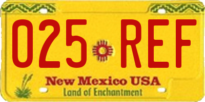 NM license plate 025REF