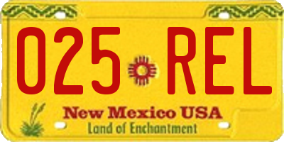 NM license plate 025REL