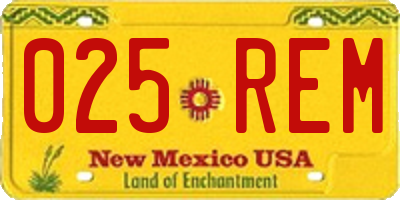 NM license plate 025REM
