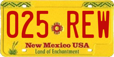 NM license plate 025REW