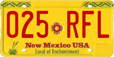 NM license plate 025RFL