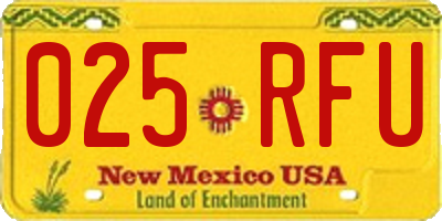 NM license plate 025RFU