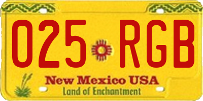 NM license plate 025RGB