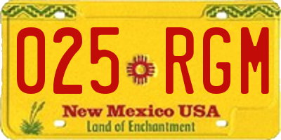 NM license plate 025RGM