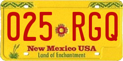 NM license plate 025RGQ