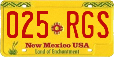NM license plate 025RGS