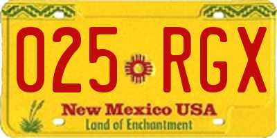 NM license plate 025RGX