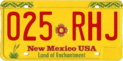 NM license plate 025RHJ