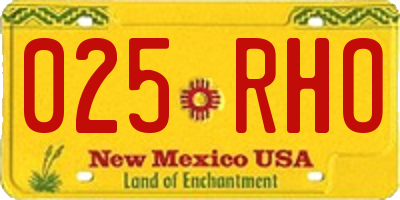 NM license plate 025RHO