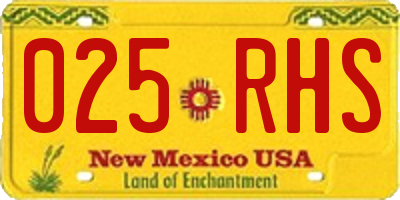 NM license plate 025RHS