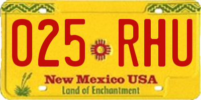 NM license plate 025RHU