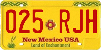 NM license plate 025RJH