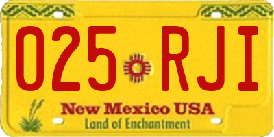NM license plate 025RJI