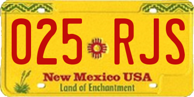 NM license plate 025RJS