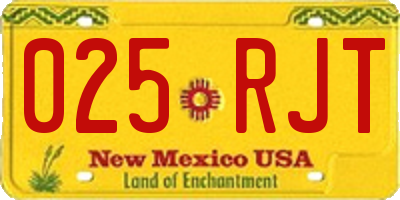 NM license plate 025RJT