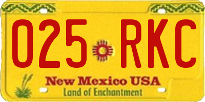 NM license plate 025RKC