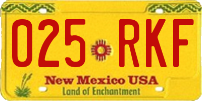 NM license plate 025RKF