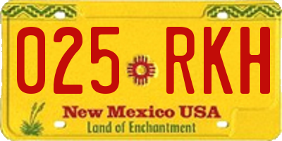 NM license plate 025RKH