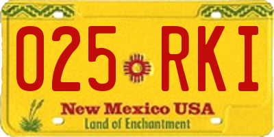 NM license plate 025RKI