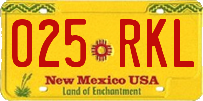 NM license plate 025RKL