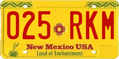 NM license plate 025RKM