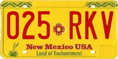 NM license plate 025RKV
