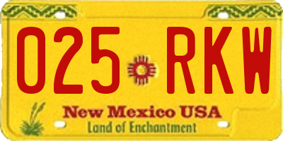 NM license plate 025RKW