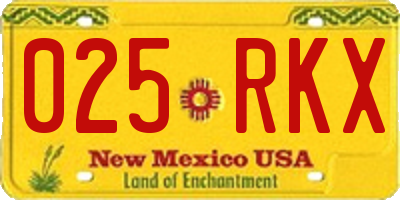 NM license plate 025RKX