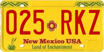 NM license plate 025RKZ