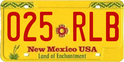 NM license plate 025RLB