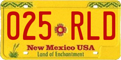 NM license plate 025RLD