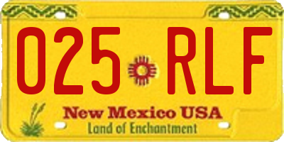 NM license plate 025RLF