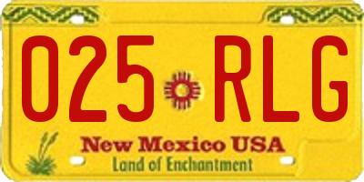 NM license plate 025RLG