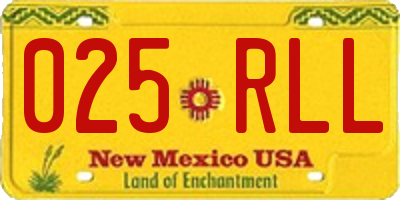 NM license plate 025RLL