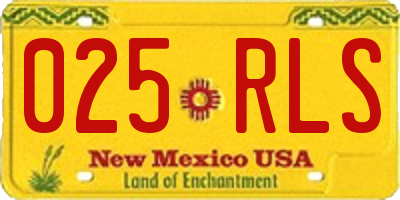 NM license plate 025RLS
