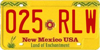 NM license plate 025RLW