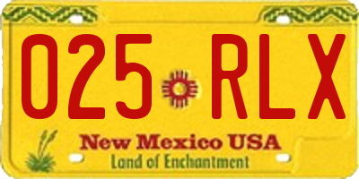 NM license plate 025RLX
