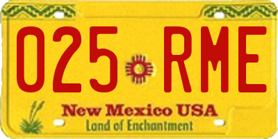 NM license plate 025RME