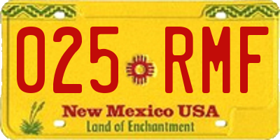 NM license plate 025RMF