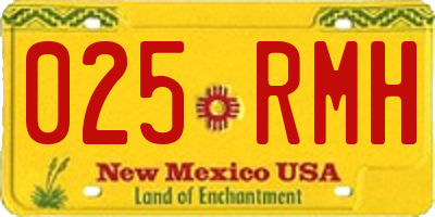 NM license plate 025RMH