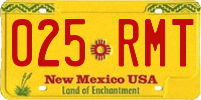 NM license plate 025RMT