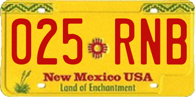 NM license plate 025RNB