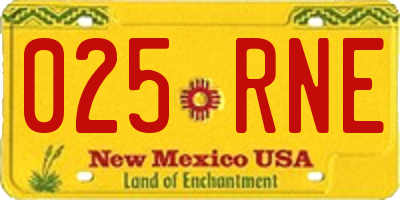 NM license plate 025RNE